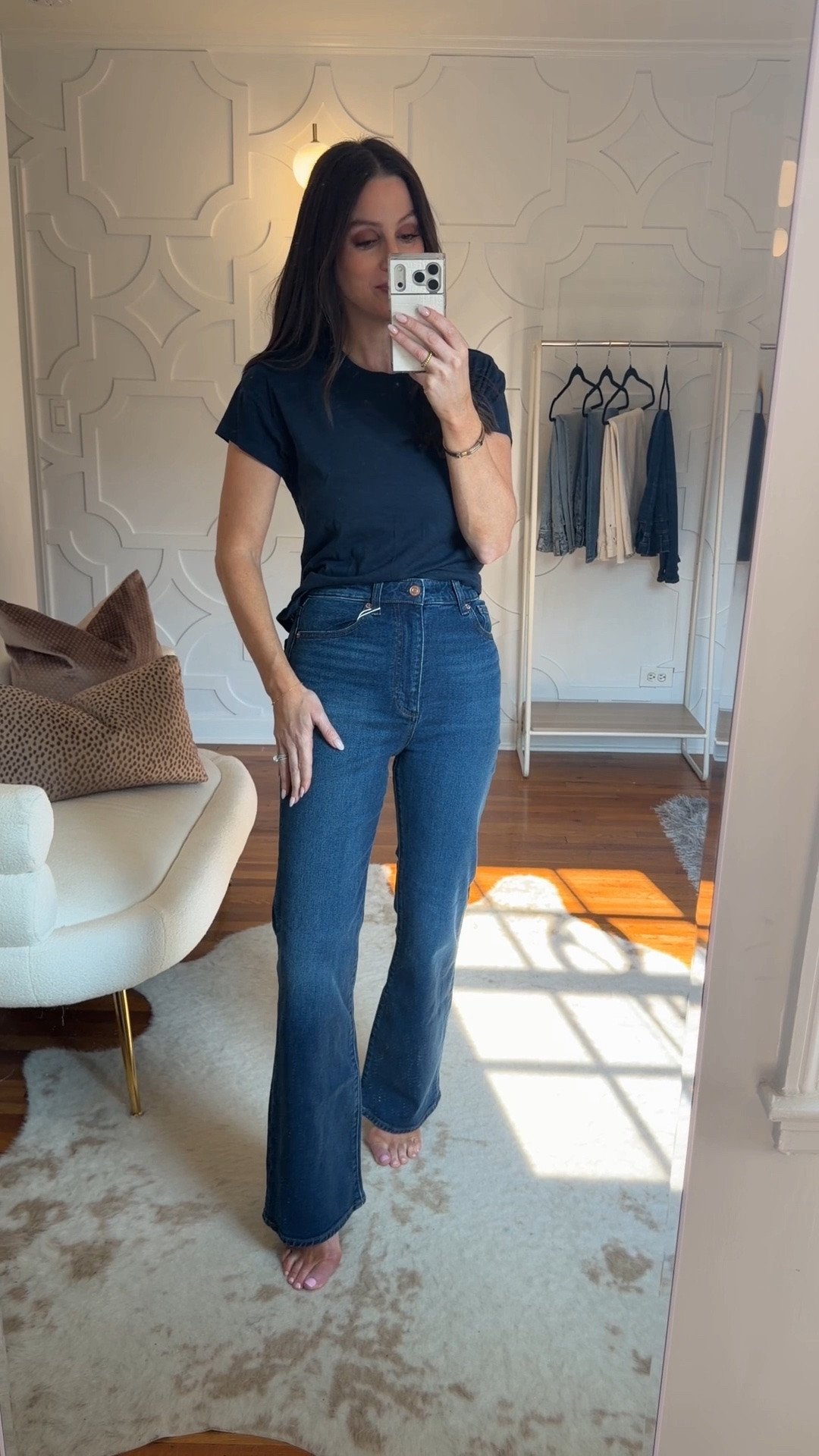 Did my true size in the t shirt and the jeans! I’m 5’5 and a half