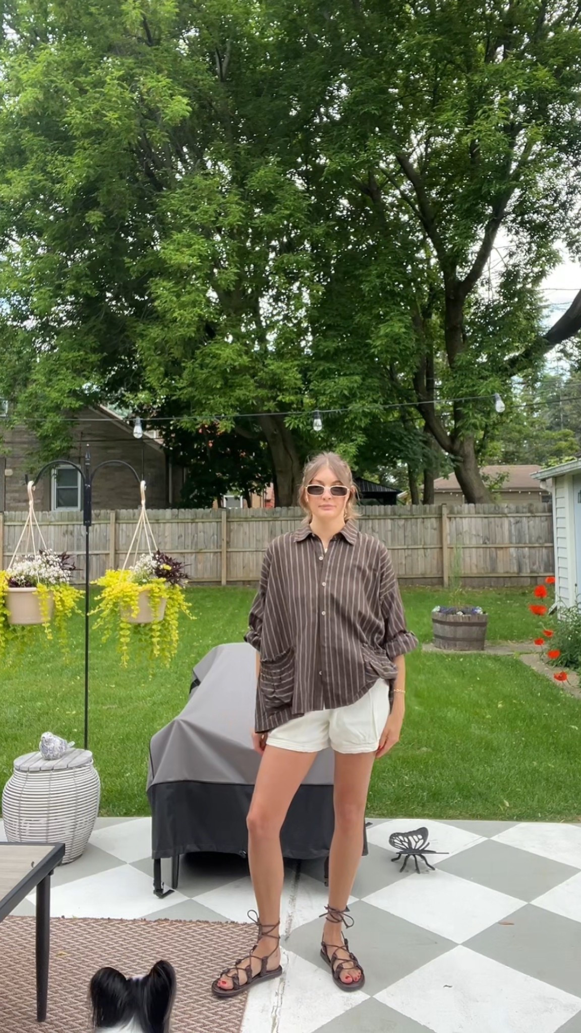 Whole fit is last year Free People, XS in top and bottom! Posting exact items below so you can search on Poshmark because I can’t link posh here for some reason.
Top: Just Like Me Shirt, Color: Brown & Mint Combo
Shorts: Effie High Rise Pocket Short, Color: Calico

#LTKSaleAlert #LTKStyleTip #LTKSummerEdit