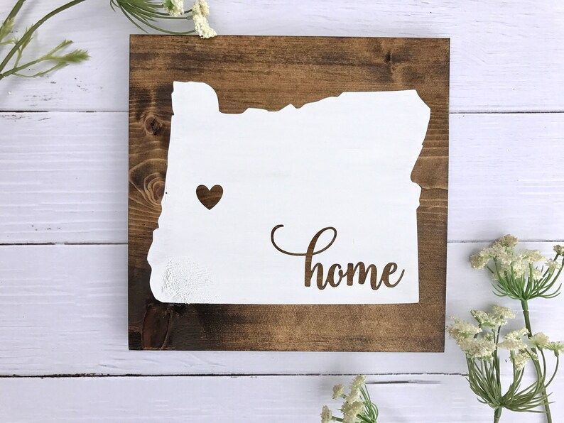 Home Sign, Home Sign with Heart Over City, Wooden Home Sign, Wooden Home Sign with Heart Over Cit... | Etsy (US)