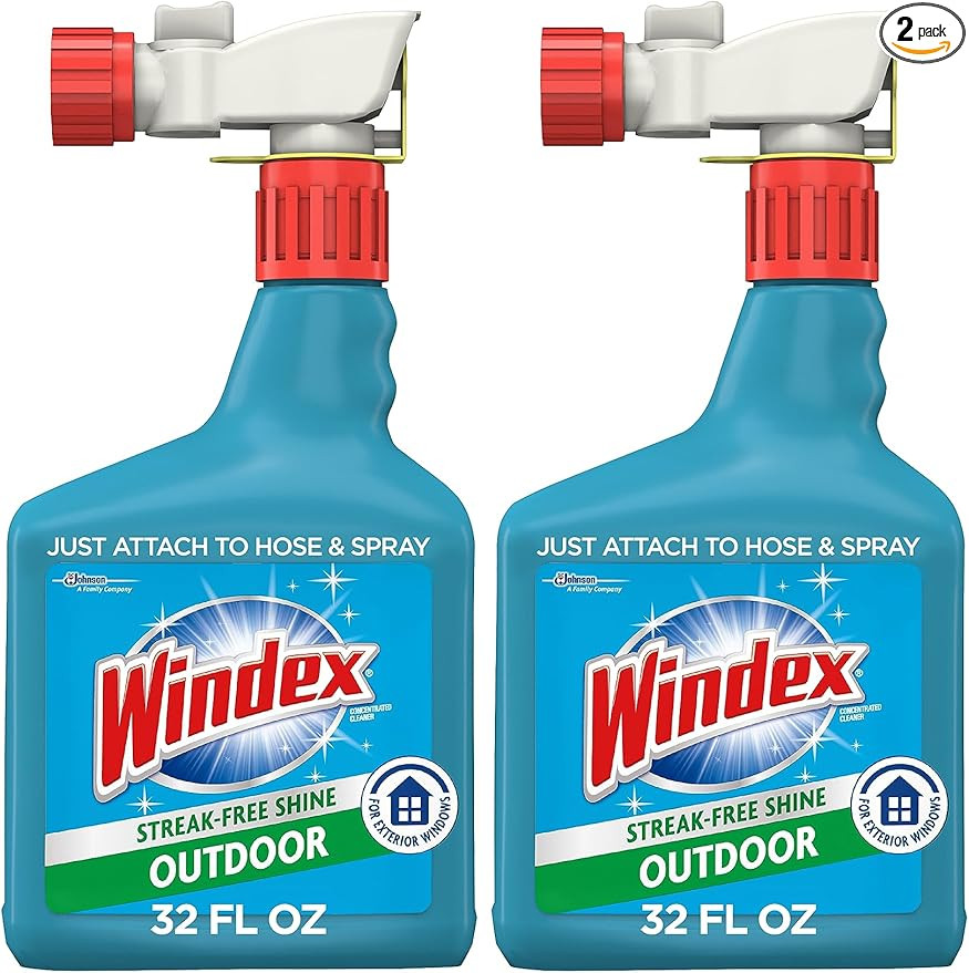 Windex Outdoor Window and Glass Cleaner for Hose Ammonia Free, Concentrated Formula for Deep Outd... | Amazon (US)