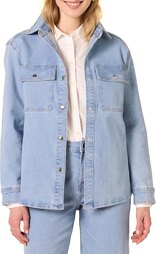 Amazon Essentials (Demi's Pick) Women's Oversized-Fit Heavyweight Denim Shirt Jacket | Amazon (US)