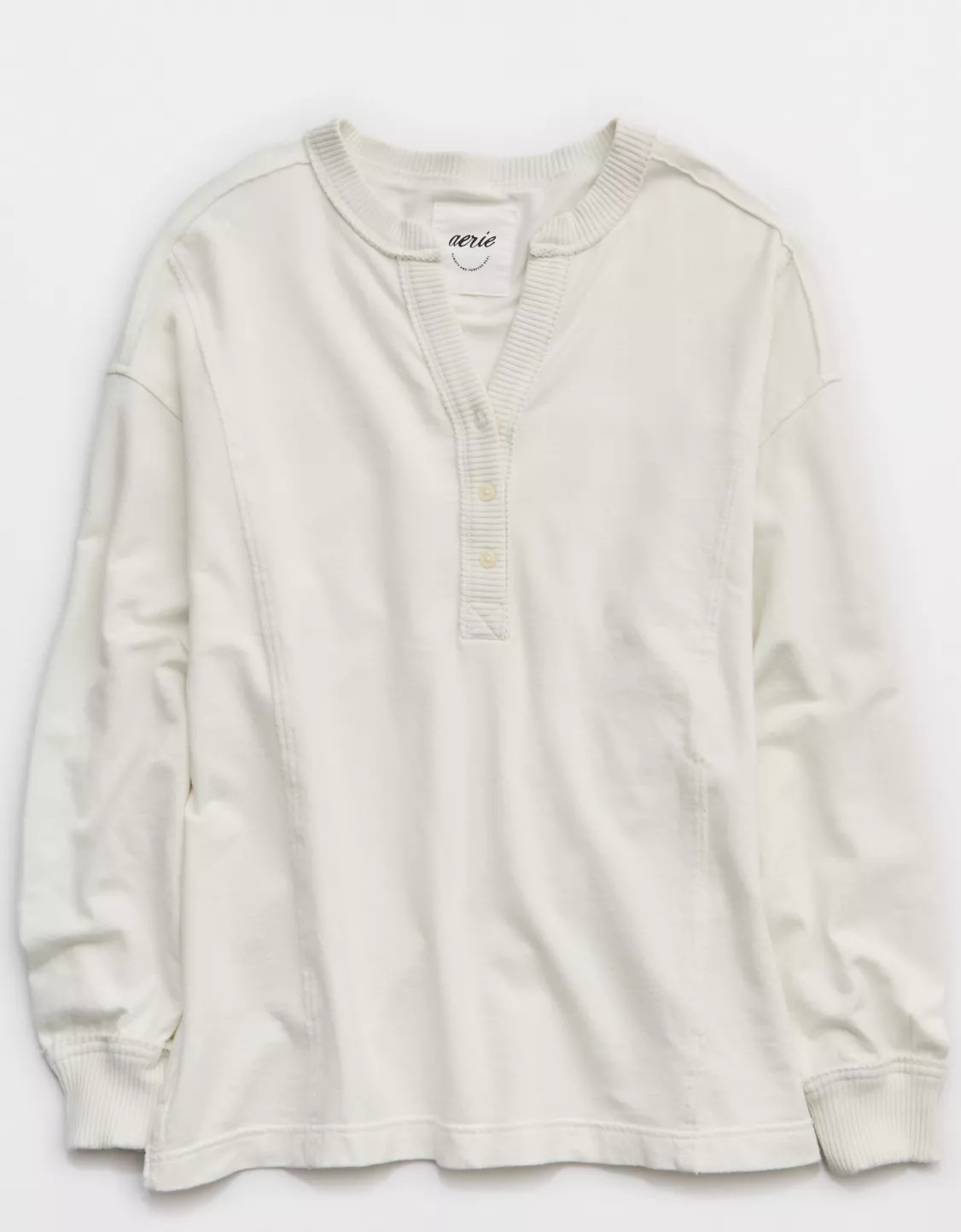 Aerie Poolside Terry Henley Sweatshirt | Aerie