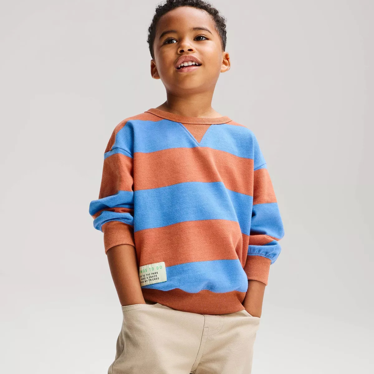 Toddler Boys' French Terry Crewneck Sweatshirt - Cat & Jack\u2122 Brown 2T | Target