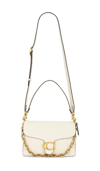 Coach Smooth Leather Chain Tabby Handbag in Cream. | Revolve Clothing (Global)