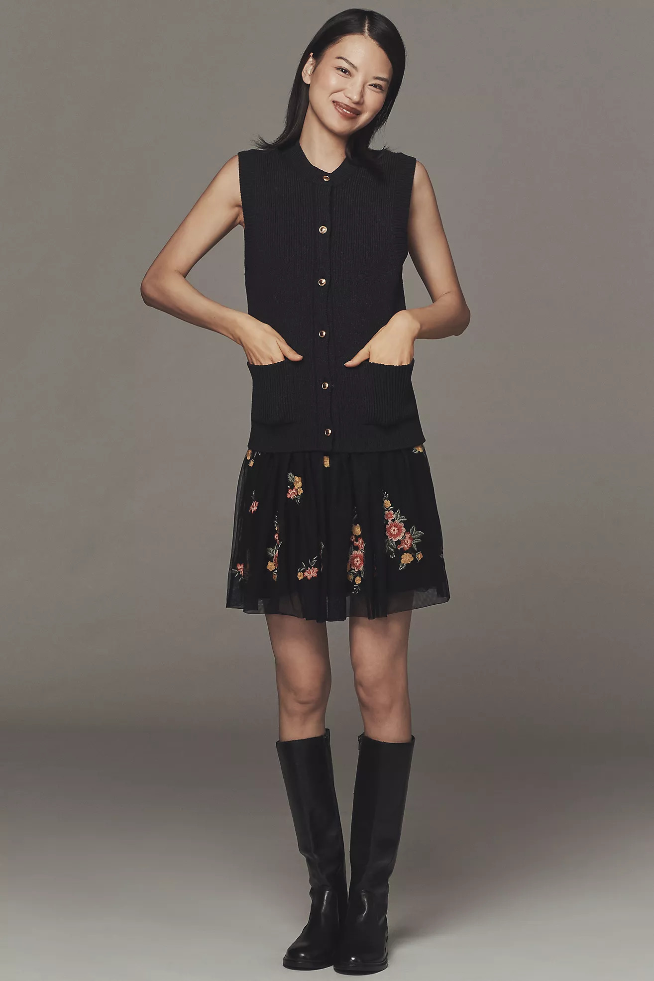 By Anthropologie Sleeveless Cardigan Sweater Dress | Anthropologie (US)