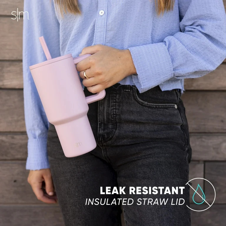 Simple Modern 30 fl oz Insulated Stainless Steel Trek Tumbler with Straw Lid | Candy Stripes | Walmart (US)