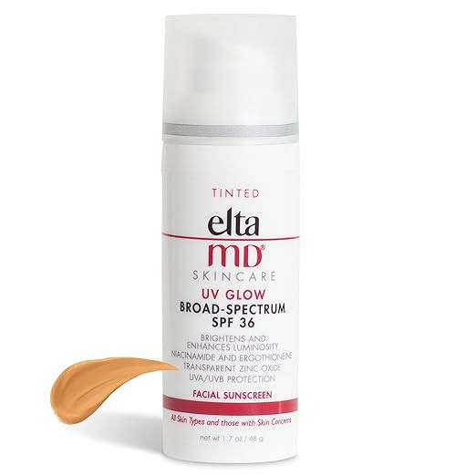 EltaMD UV Glow Tinted Moisturizer with SPF Face Sunscreen Broad-Spectrum SPF 36, Non-Greasy, Mine... | Amazon (US)
