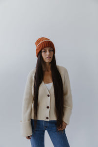 Vail Beanie - Burnt Orange + Cream | Gigi Pip