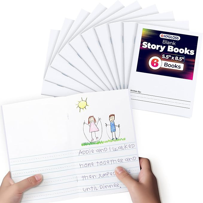Hygloss 6 Pcs Blank Storybooks for Kids - Bulk Small Notebooks Journals White Soft Cover Notebook... | Amazon (US)