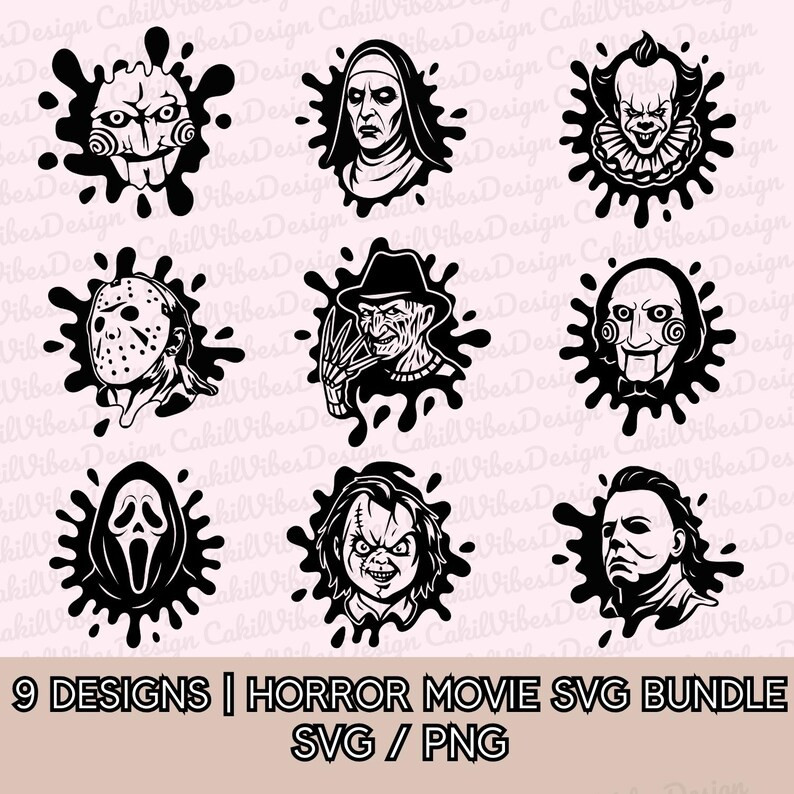 Horror Movie Svg - Png files, Horror movie blood splatter, Killer, Jason, Freddie svg, The Nun, S... | Etsy (US)