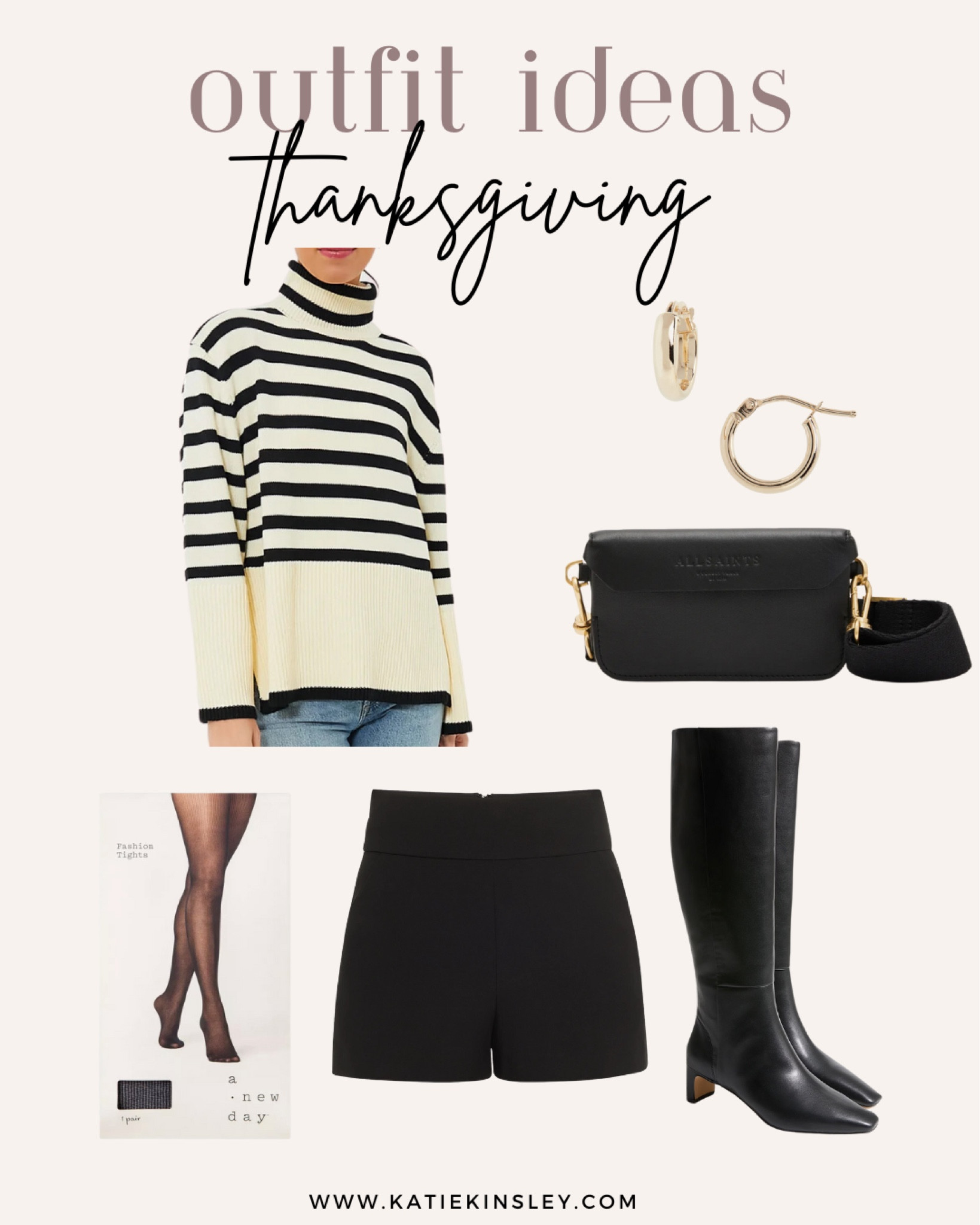Thanksgiving outfit idea: shorts, tights, oversized striped sweaterrs

#LTKFindsUnder100 #LTKStyleTip