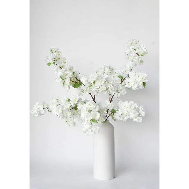 40" Faux Cherry Blossom Branch Stem Cream | Walmart (US)