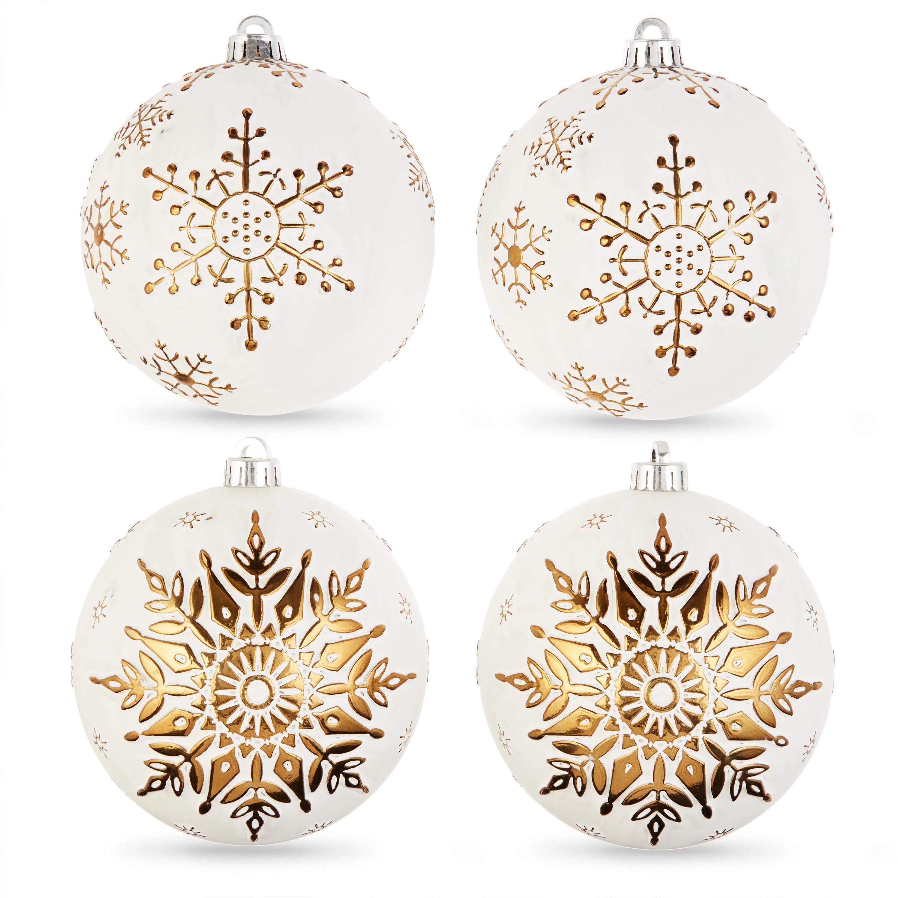 Holiday Time Gold Starburst Shatterproof Christmas Ball Ornament, 4 Pack - Walmart.com | Walmart (US)