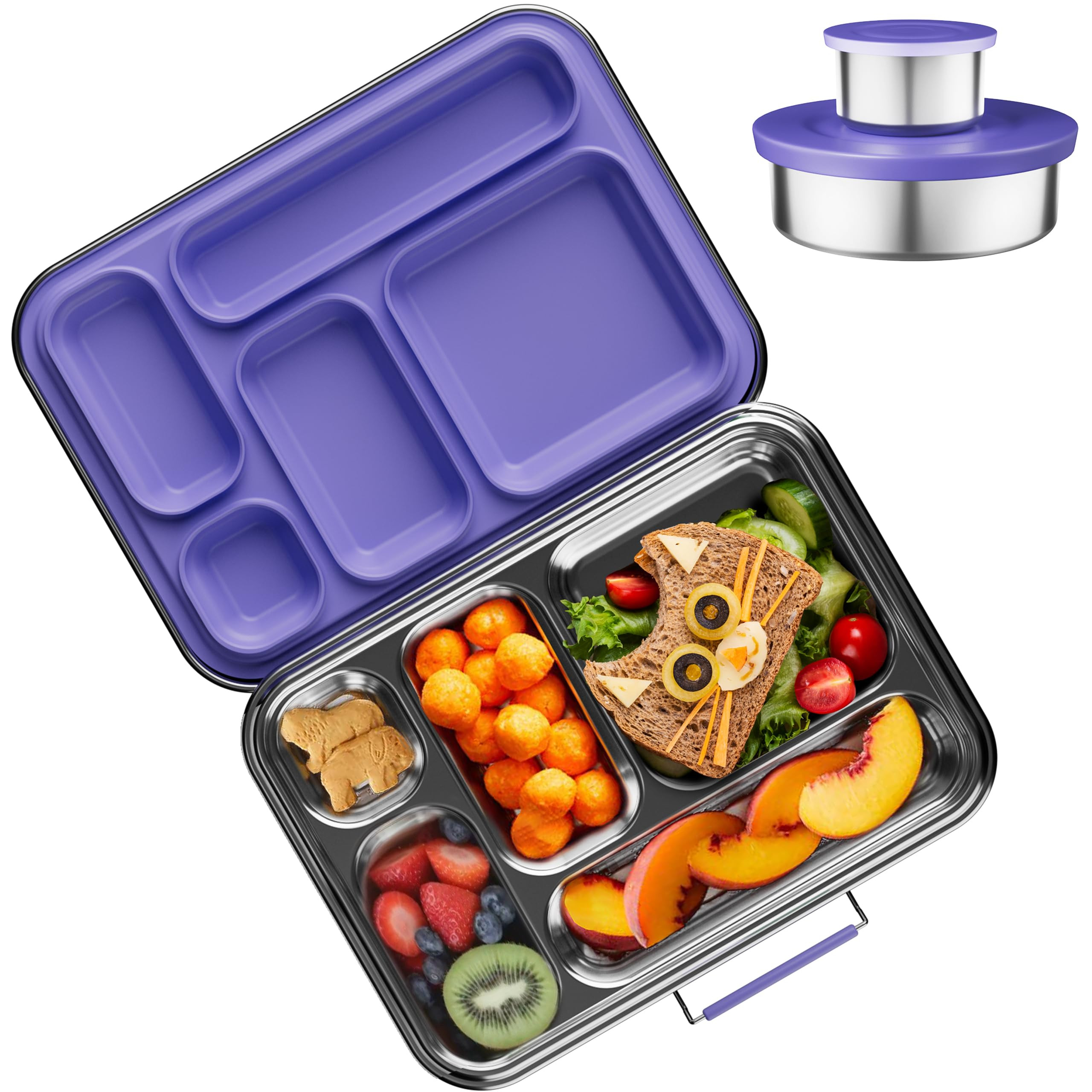 Stainless Steel Bento Box Kids, Kids Metal Bento Lunch Box BPA Free Lunch Box Containers 304 Stai... | Amazon (US)