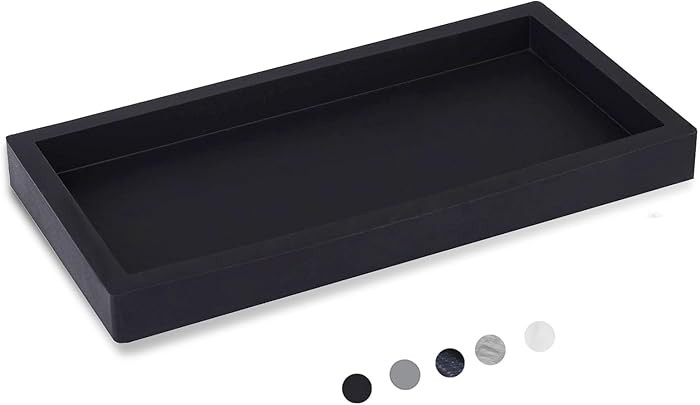 Small Silicone Bathroom Vanity Tray Rectangle Soap and Sponge Holder Kitchen Sink Organizer for S... | Amazon (US)