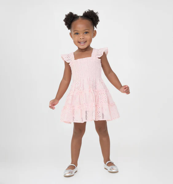 The Tiny Ellie Nap Dress - Pink Broderie Voile | Hill House Home US