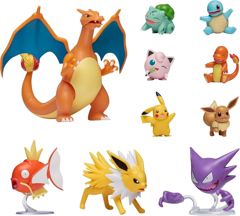 Pokemon Ultimate 10-Pack Battle Figures 2"-4.5" - Pikachu, Charmander, Squirtle & More (Amazon Ex... | Amazon (US)