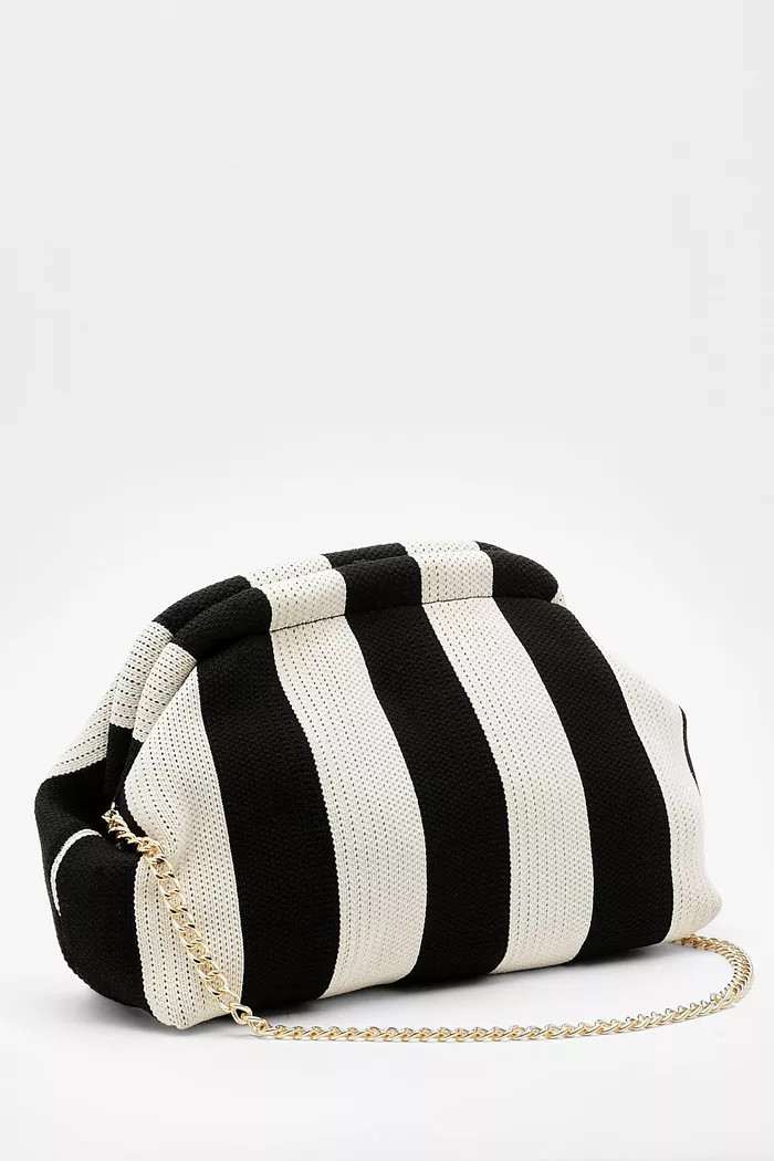 Stripe Slouchy Clutch | Boohoo.com (US & CA)