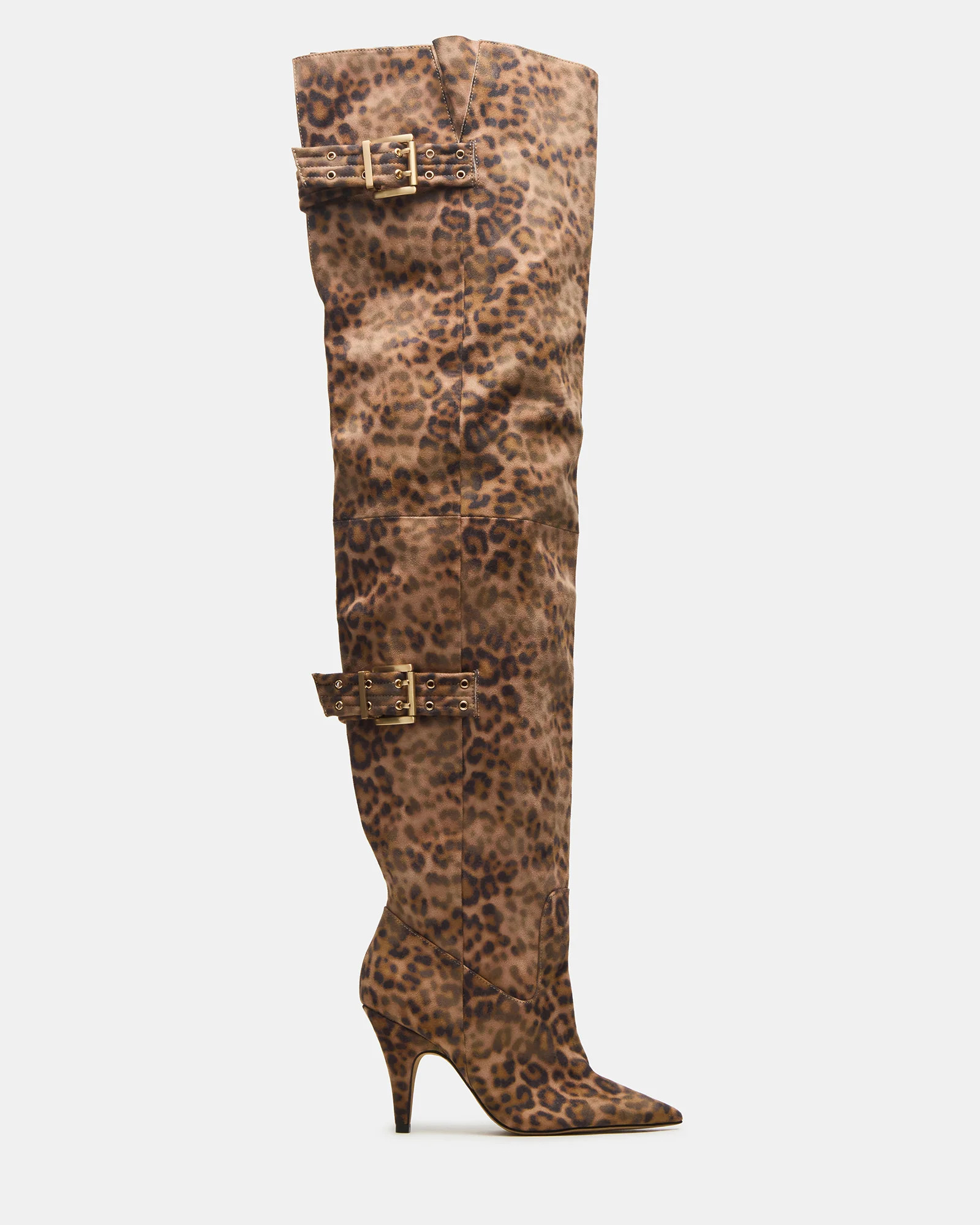 BADDIE Leopard Over-The-Knee Moto Women's Boot | Steve Madden (US)