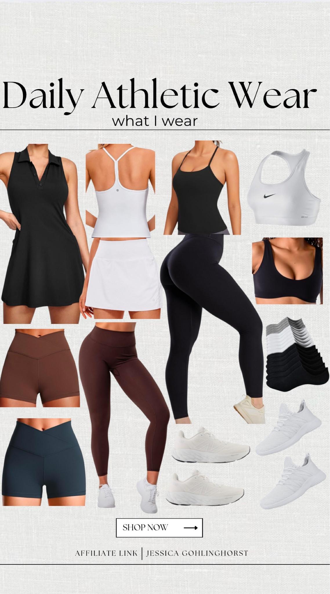 My daily athletic wear - what I’m wearing daily! 

Tennis dress, tank top, sports bra, Nike, new balance, ankle socks, built in bra, shorts, skirt built in shorts, tennis skirt, work out outfit, sneakers, shoes, basics 

#LTKShoeCrush #LTKStyleTip #LTKActive