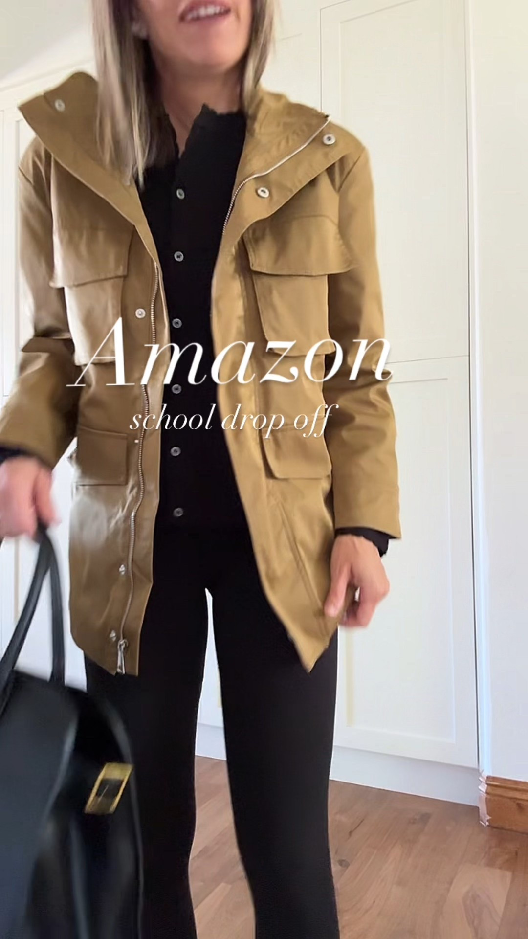 School drop off outfit 
S Amazon jacket / M in black cardigan 

#LTKOver40 #LTKFindsUnder100 #LTKSeasonal