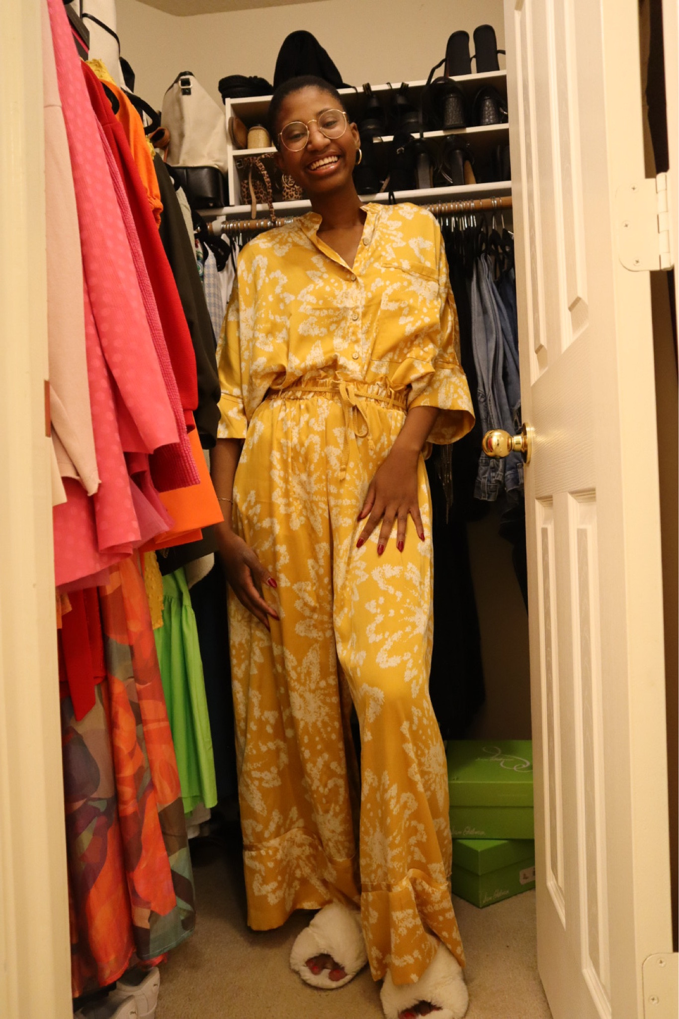 free people satin goddess loungewear set with a comfortable but oversized fit—wearing a small bottom and x-small top ! 

#LTKFind #LTKunder100