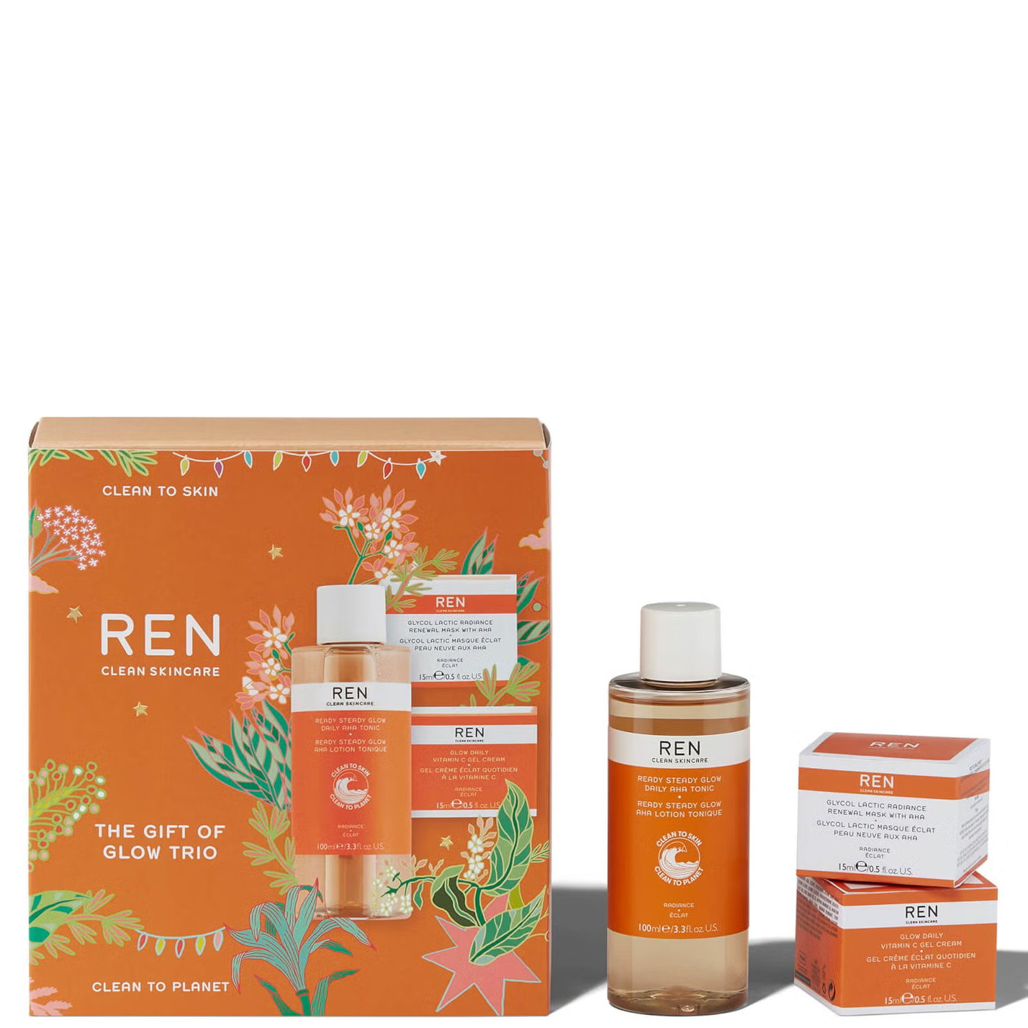 REN Clean Skincare The Gift of Glow Trio (Worth £46.00) | Look Fantastic (ROW)