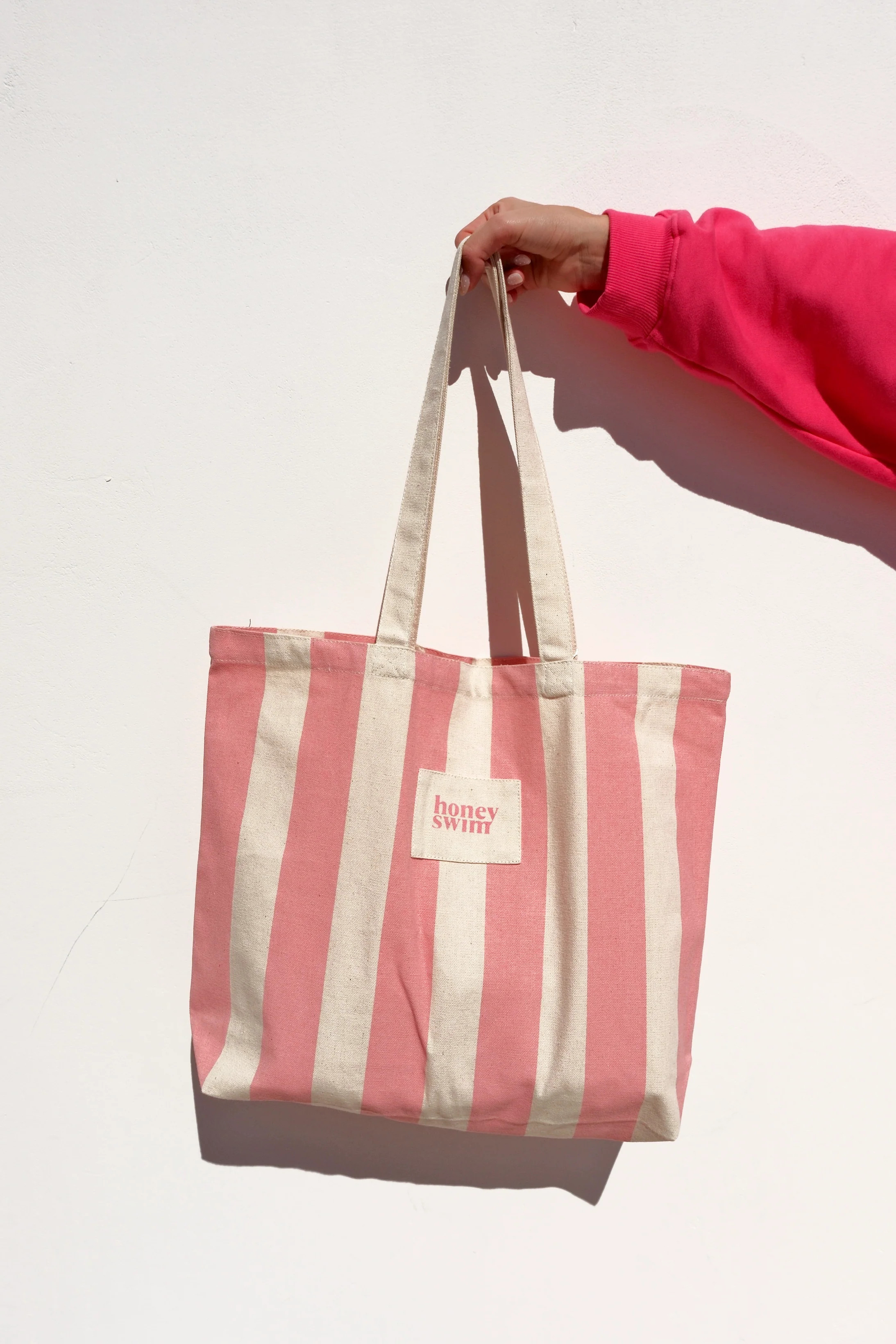 Honey Stripe Tote Bag | Pink | Honey Swim