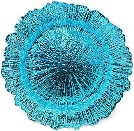 Allgala 13-Inch 6-Pack Heavy Quality Plastic Charger Plates-Reef Turquoise-HD80336 | Amazon (US)