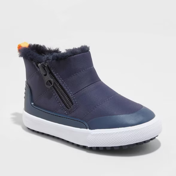 Toddler Boys' Indiana Vulcanized Double Zip Winter Boots - Cat & Jack™ Navy | Target