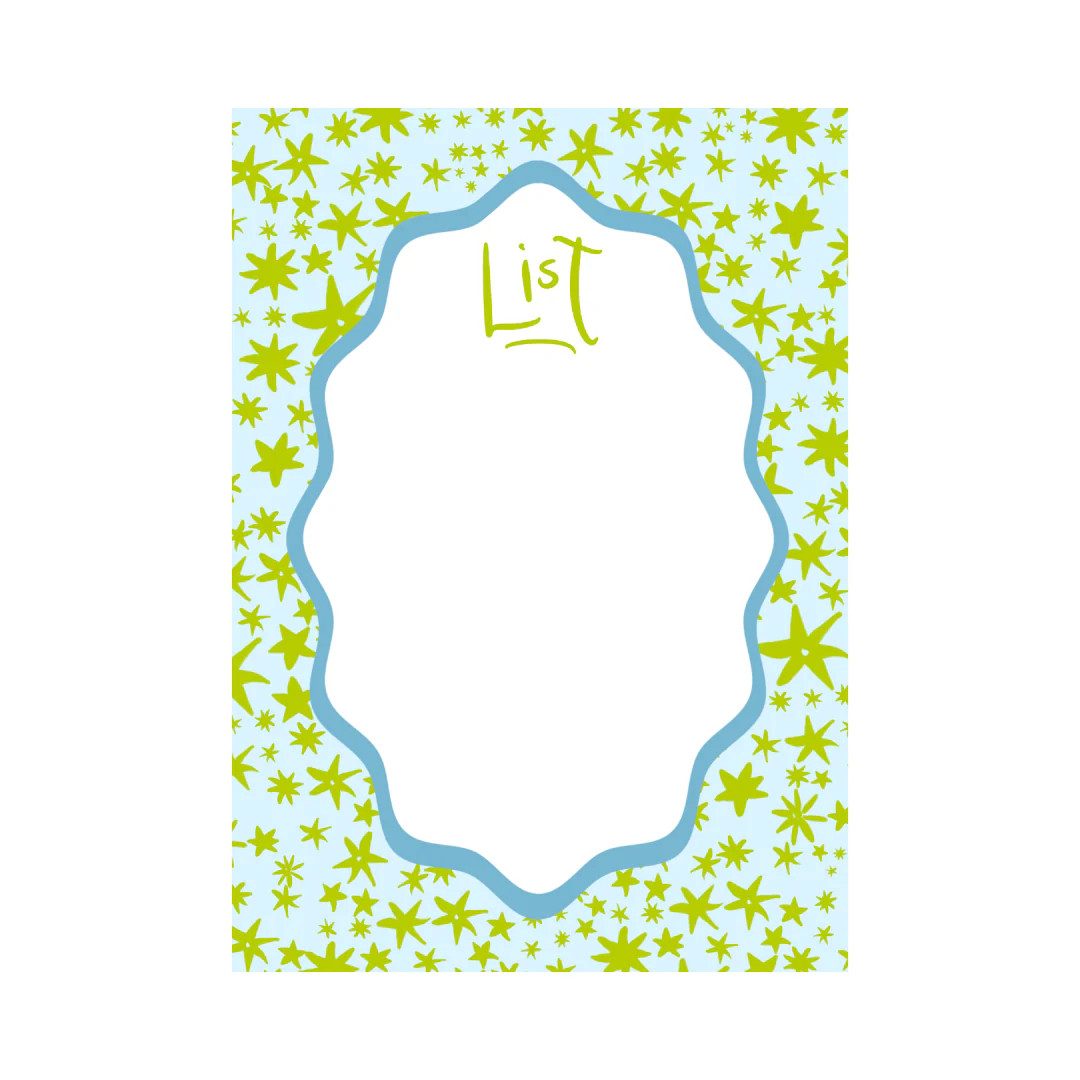 Garden of Fête Stars Notepad in Green | Fete Papier