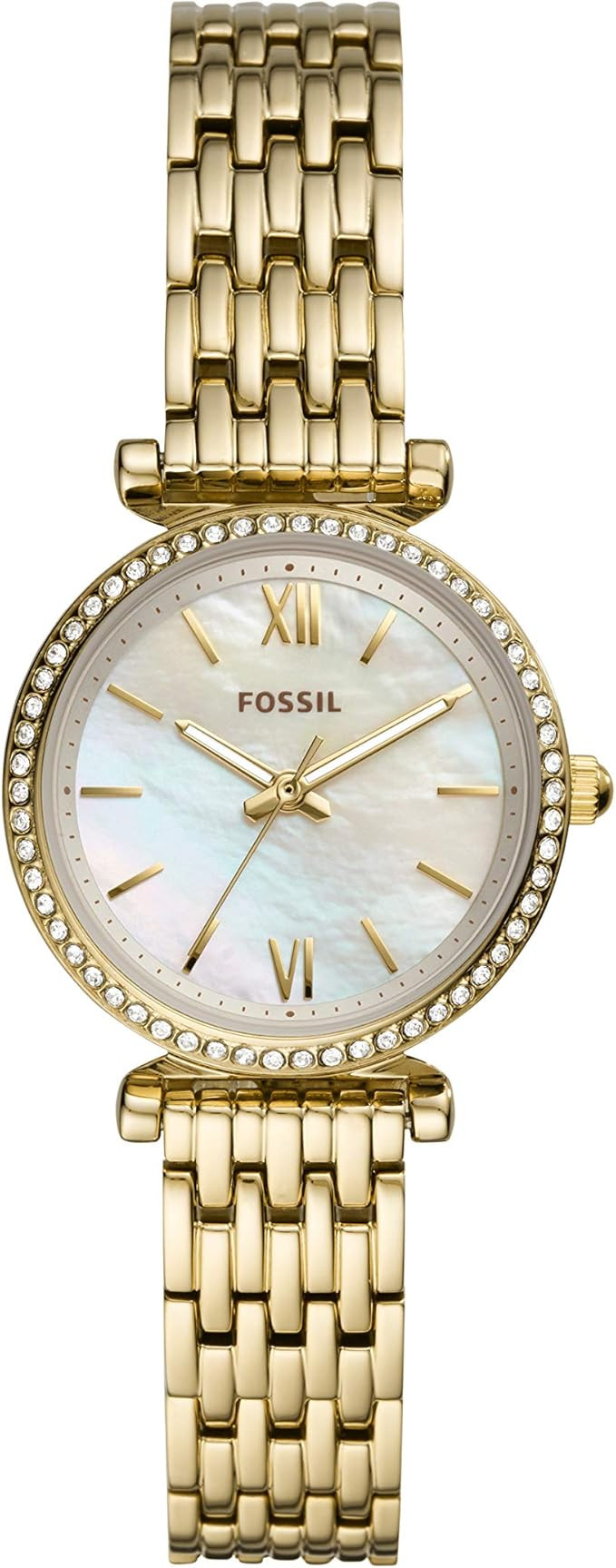 Amazon.com: Fossil Women's Carlie Mini Quartz Stainless Steel Three-Hand Watch, Color: Gold (Mode... | Amazon (US)