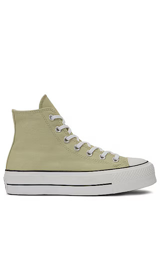 Chuck Taylor All Star Lift Sneaker in Olive Aura, White, & Black | Revolve Clothing (Global)