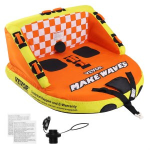VEVOR Towable Tube for Boating, 1-2 Riders Inflatable Towable Tubes with Deck Seats and Backrest,... | Vevor US