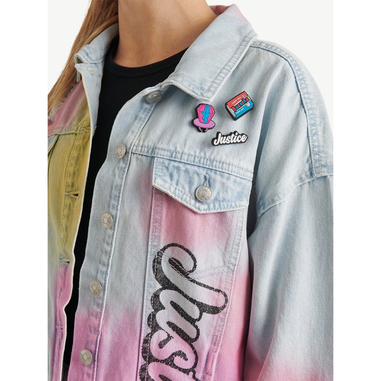 Justice Girls Ring Pop Bazooka Collab Denim Jacket, Sizes XS-XLP - Walmart.com | Walmart (US)