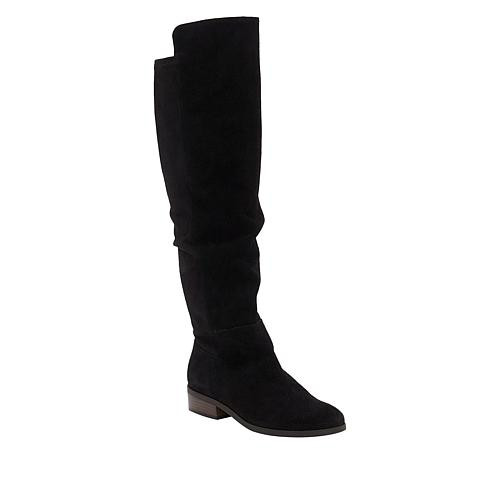 Lucky Brand Calypso Suede Tall Wide Calf Boot - Black - Size 8 1/2 | HSN
