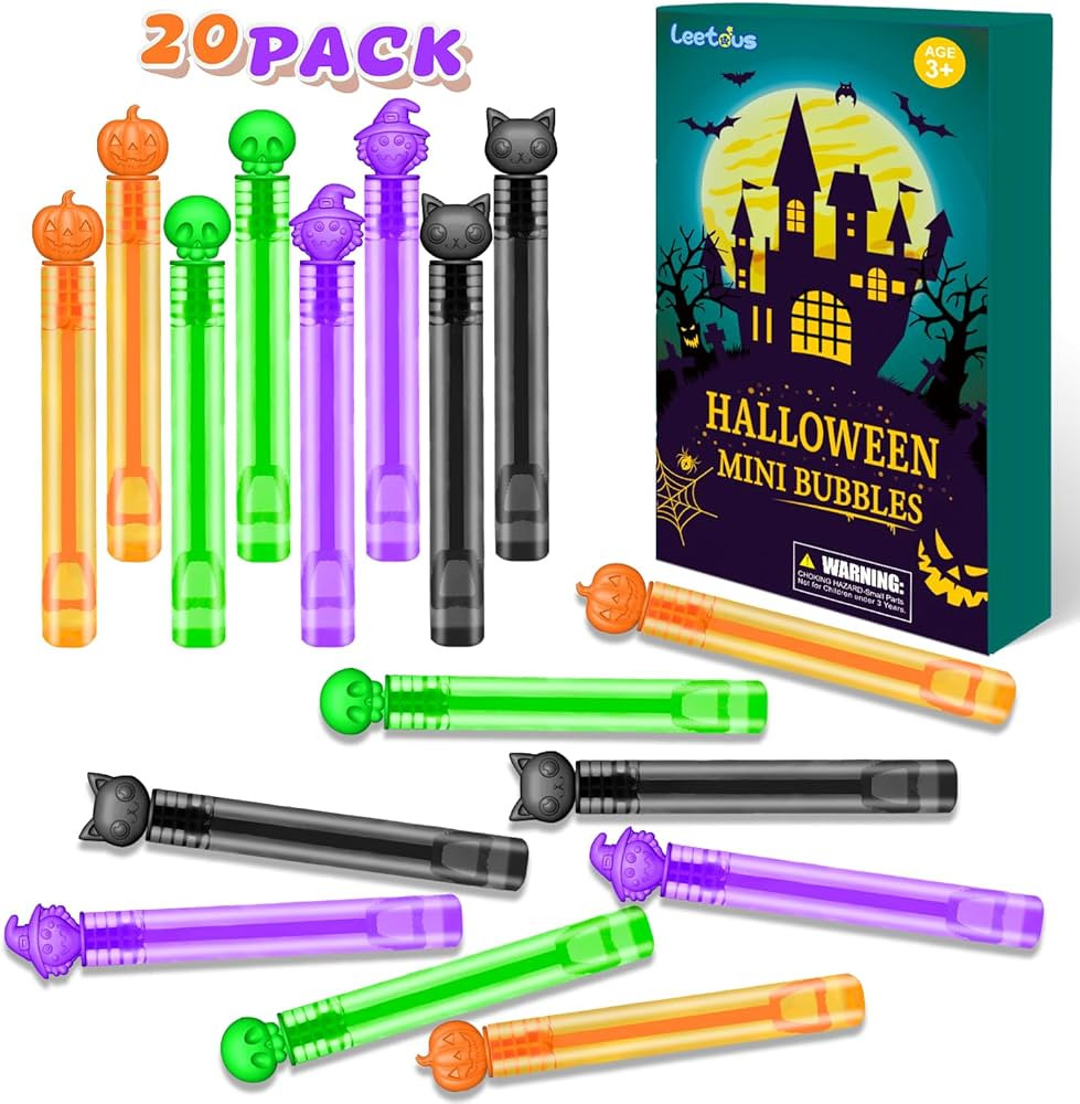 Halloween Mini Bubble Wands for Kids 20 PCS, Halloween Party Favors Prizes Toys Gifts for Toddler... | Amazon (US)