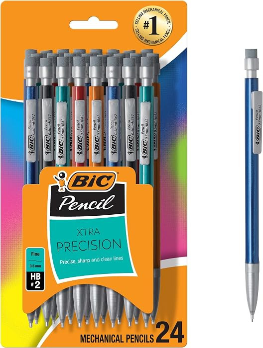 BIC Xtra-Precision Mechanical Pencils with Erasers, Fine Point (0.5mm), 24-Count Pack Mechanical ... | Amazon (US)