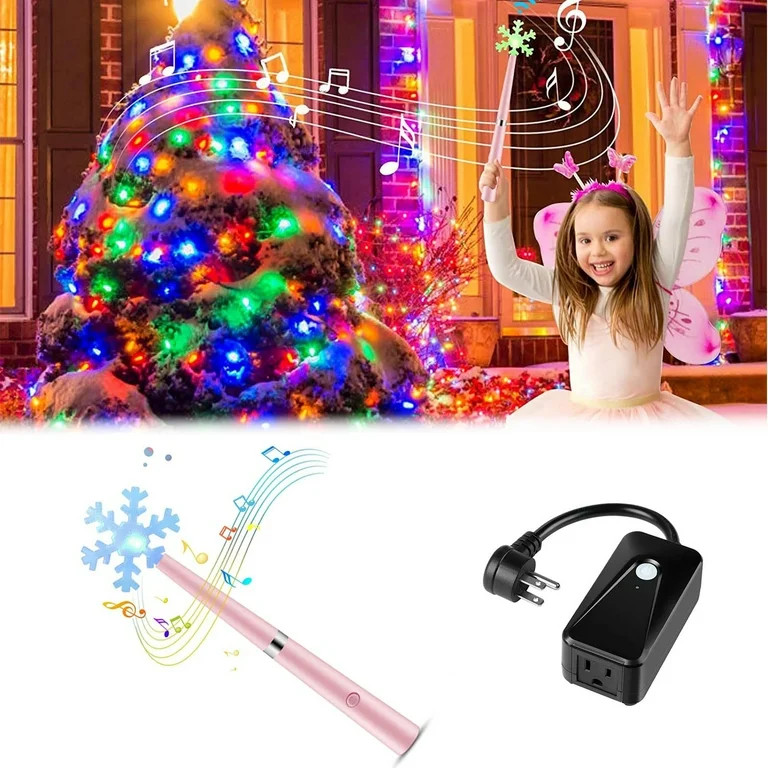 Christmas Tree Light Control Wand | Red & White Striped Glowing Star Remote | Wireless Tree Light... | Walmart (US)