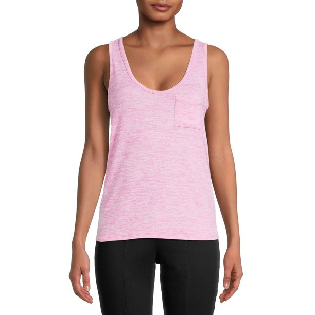 Time and Tru Women's Textured Scoop Tank Top | Walmart (US)