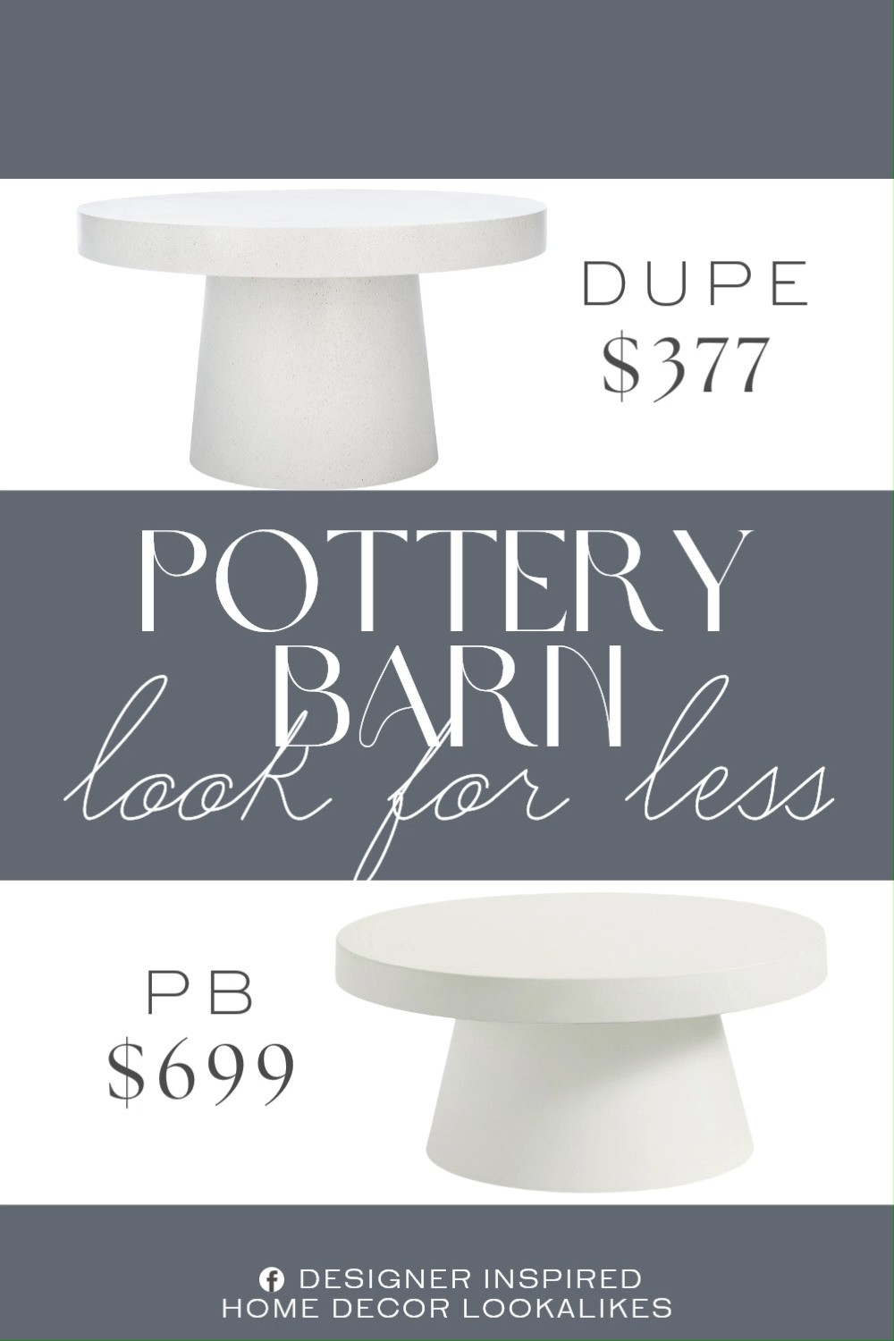 Inspired by Pottery Barn Concrete Round Outdoor Coffee Table. Modern Outdoor Coffee Table. Contemporary Patio Table. Minimalist Outdoor Round Table. Sleek Patio Center Table. White Patio Table. 

Home more affordable option find copy cat similar look for less budget friendly affordable cheap cheaper beautiful pretty. Clearance sale coupon code discount code promo code luxury lookalike look a like Inspo inspiration inspired by idea ideas Love like these? I share multiple every day in my FB group.
#potterybarninspired #outdoortable #coffeetable #patiotable #modernpatio #furniturefinds #outdoorliving #patioinspo 

 #LTKHome