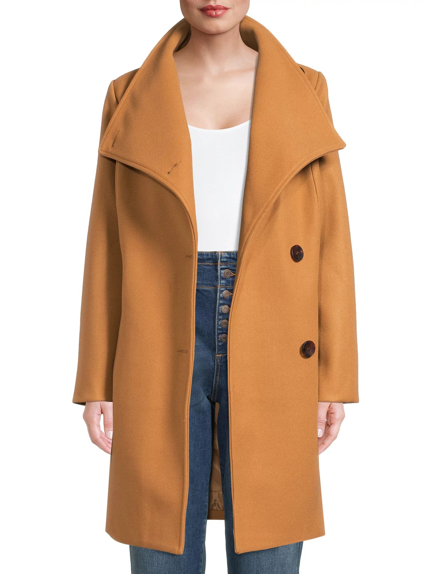 Mark Alan Women's Asymmetrical Belted Wrap Coat | Walmart (US)