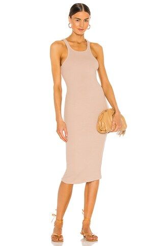 LNA Skinny Racer Midi Dress in Nude from Revolve.com | Revolve Clothing (Global)