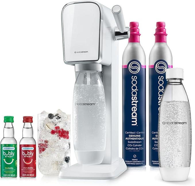 SodaStream Art Sparkling Water Maker Bundle (White), with CO2, DWS Bottles, and Bubly Drops Flavo... | Amazon (US)