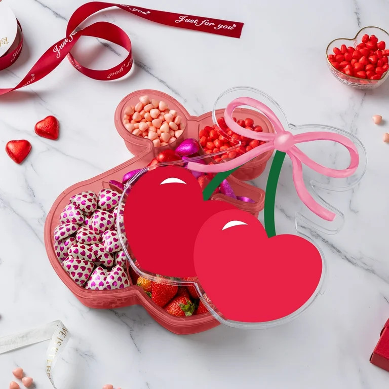 Cook with Color Cherry Heart Shaped Snack Box, Reusable Food Storage Container with Lid | Walmart (US)