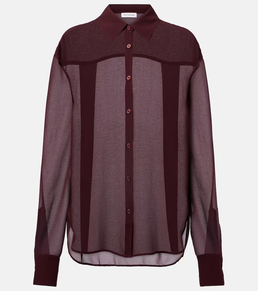 The Frankie Shop Peri sheer georgette shirt | Mytheresa (US/CA)