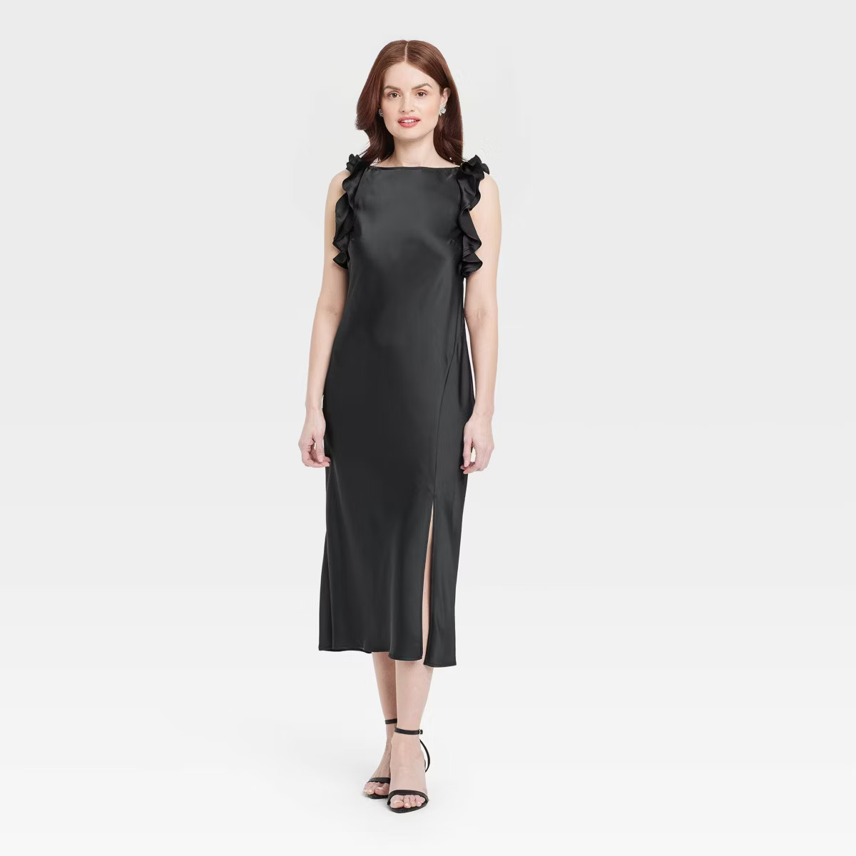 Women's Ruffle Sleeve Satin Maxi Dress - A New Day™ | Target