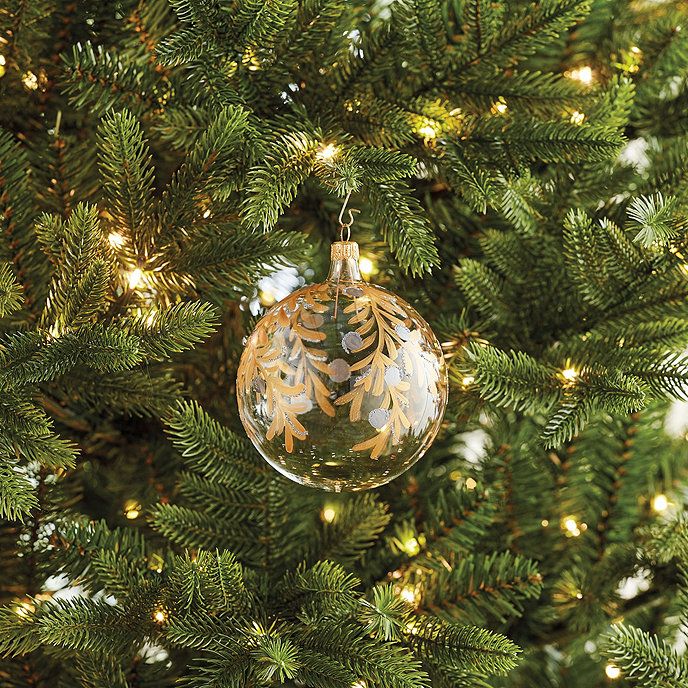 Yuletide Glass Christmas Ornaments Handmade Gold Color Set of 2 | Ballard Designs, Inc.