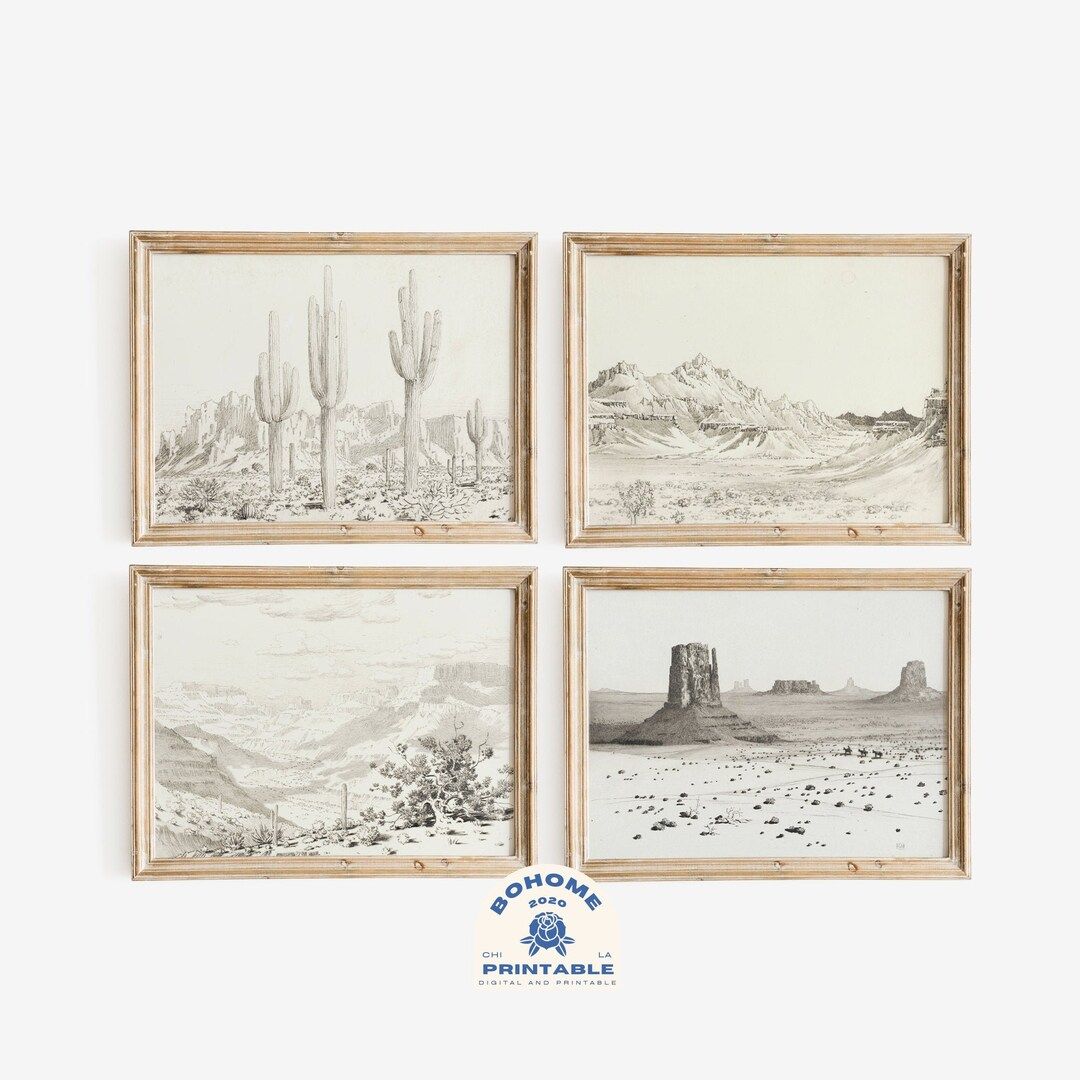 Desert Wall Art, Wall Decor, Desert Prints, Southwestern Wall Decor, Canvas Prints Printable, Dig... | Etsy (US)