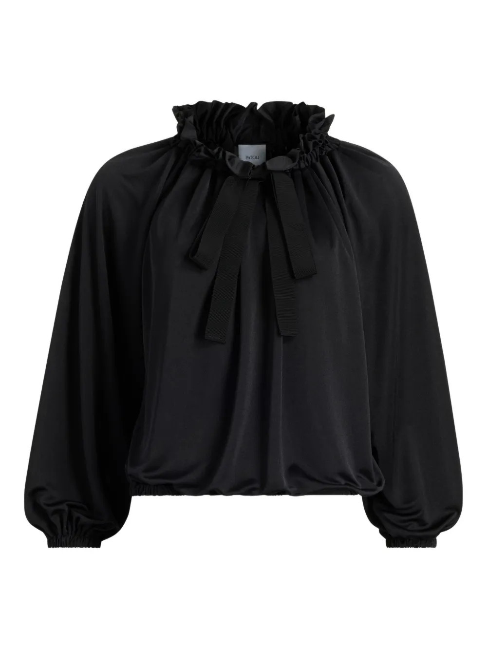 Patou ruffled drawstring top - Black | Farfetch Global